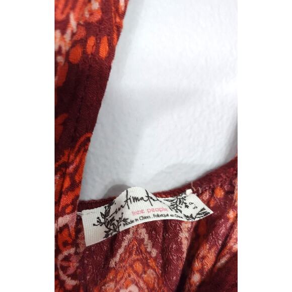Intimately Free People Floral Red Sleeveless Spaghetti Strap Top Small - Picture 11 of 16
